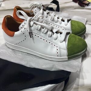 Stylish White, Green and Orange Women's Angela Scott Sneakers